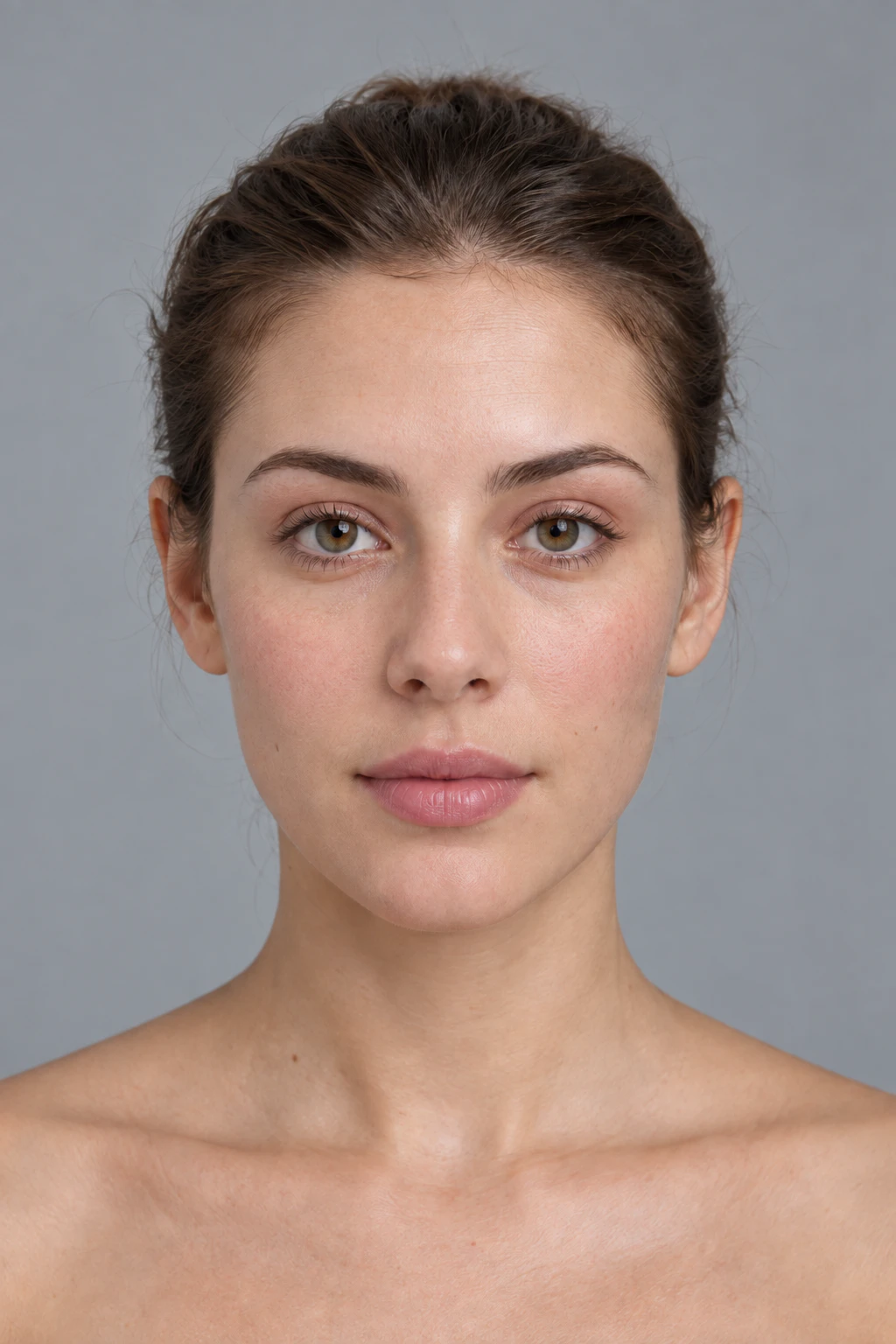 After: Soft rose, Synthetic sample model · no personal photo